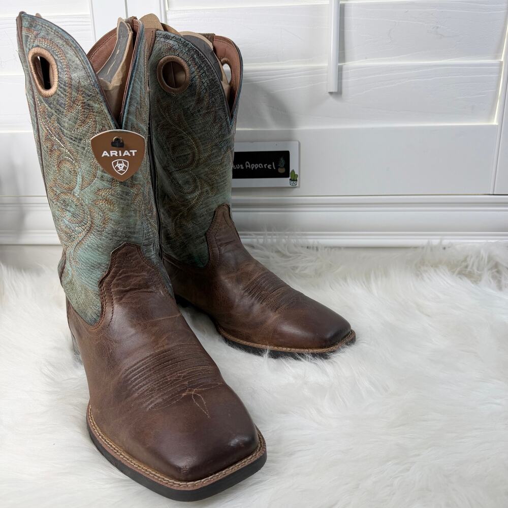 Ariat Men's Squared Toe Sport Rodeo Distressed Boots Size 14EE - Picture 1 of 7